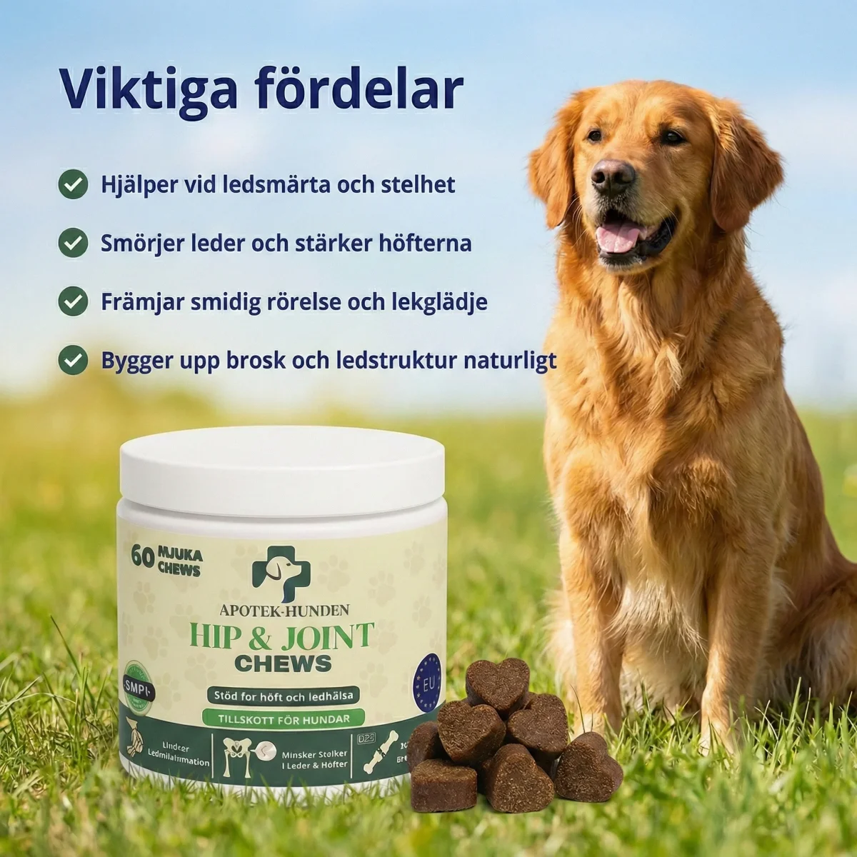 Apotek Hunden - 3-i-1 Ledtillskott Som Stödjer Din Hunds Rörlighet, Komfort & Livsglädje + E-Bok - Bild 3