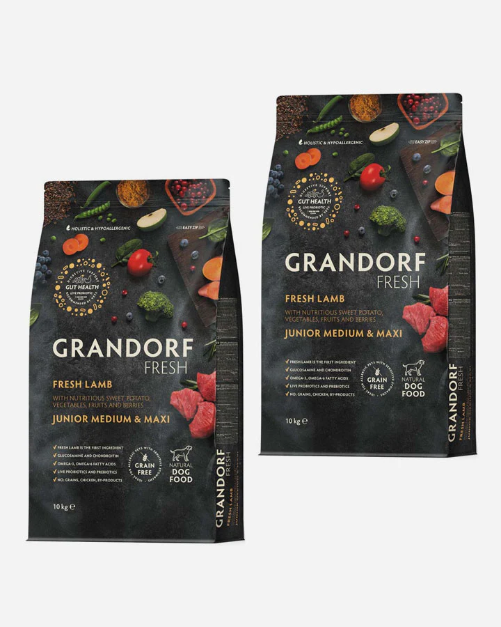 Grandorf Fresh Junior - Färskt Lamm och Spannmålsfri - 2x10kg