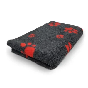 Hundfäll Dog Feet Mörkgrå Röd