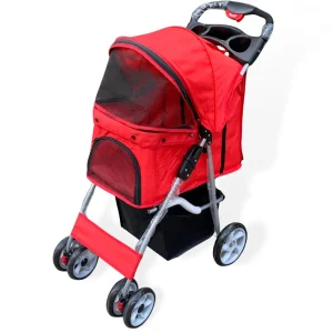 Hundstroller Röd | 4-hjul