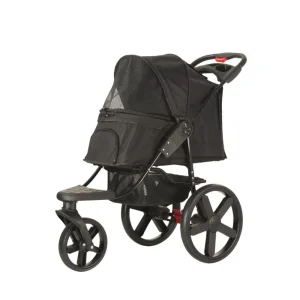 Hundstroller med stora hjul Svart